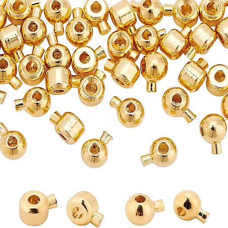 CHGCRAFT 40Pcs 2 Style Rack Plating Brass Beads KK-CA0003-28-1