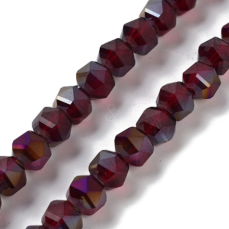 Electroplate Transparent Glass Beads Strands EGLA-I018-HR03-1