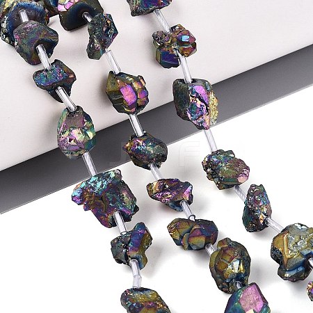 Electroplate Raw Rough Natural Amethyst Beads Strands G-Q610-06C-1