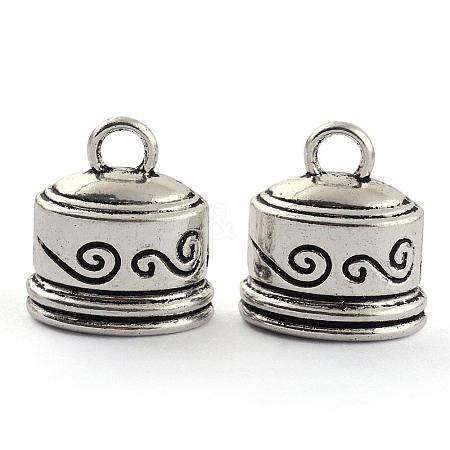 Tibetan Style Alloy Cord Ends TIBEP-S300-29AS-RS-1