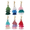 Christmas Polycotton(Polyester Cotton) Tassel Pendant Decorations HJEW-JM02610-1