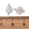 925 Streling Silver Pave Cubic Zirconia Birthstone Connector Charms STER-NH0001-80P-04-3