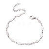 304 Stainless Steel Rhombus Link Chain Bracelets for Women BJEW-JB11603-02-2