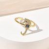 304 Stainless Steel Cubic Zirconia Cuff Open Rings for Women RJEW-Z122-02G-01-2