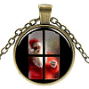 (Jewelry Parties Factory Sale)Christmas Theme Glass Pendant Necklaces NJEW-J056-B963-AB-1