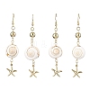 Natural Shiva Eye Shell Dangle Earrings EJEW-JE05798-1
