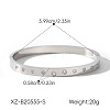 304 Stainless Steel Pave Clear Cubic Zirconia Hinged Cuff Bangles for Women WG9988A-02-1