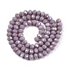 Electroplate Opaque Solid Color Glass Beads Strands EGLA-A044-P6mm-L13-3