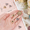 12Pcs 2 Colors Alloy Micro Pave Cubic Zirconia Charms FIND-BBC0003-42-3