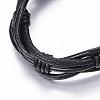 Adjustable Braided Cowhide Leather and Waxed Cord Multi-Strand Bracelets BJEW-G575-15C-3