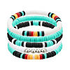 5Pcs Polymer Clay Heishi & CCB Plastic Beaded Stretch Bracelets for Women FS-WG5CAF3-05-1