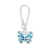 7Pcs 7 Colors Butterfly Alloy Rhinestone & Enamel Cup Charms HJEW-JM02864-5