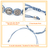 ANATTASOUL 4Pcs 4 Style Saint Benedict Medal Alloy Braided Bead Bracelets Set BJEW-AN0001-69-6