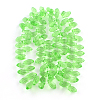 Faceted Drop Transparent Glass Bead Strands GLAA-R158-10x20-01-2