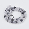 Natural Black Rutilated Quartz Beads Strands G-G448-8mm-13-2