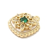 Brass Micro Pave Clear Cubic Zirconia Charms KK-Z073-26G-2