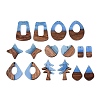 16Pcs 8 Styles Opaque Resin & Walnut Wood Pendants RESI-N053-11-1