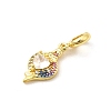 Brass Pave Clear Cubic Zirconia European Dangle Charms KK-C113-12G-2