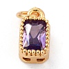 Real 18K Gold Plated Brass Inlaid Cubic Zirconia Charms ZIRC-L100-075G-01-2