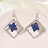 Rhombus Brass Dangle Earrings EJEW-D360-01P-10-1