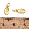 Brass Micro Pave Clear Cubic Zirconia Charms KK-F941-22G-3