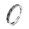 Leaf 925 Sterling Silver Adjustable Finger Rings FS-WG9DE26-01-5