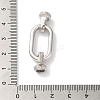 Rectangle Rack Plating Brass Fold Over Clasps KK-A225-01B-P-3