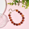 Natural Agate(Dyed & Heated) Round Beaded Bracelets for Women BJEW-JB14153-2