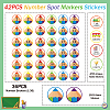 42Pcs Number Theme Self-Adhesive Paper Decorative Stickers DIY-WH0646-006-2