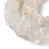 Natural White Agate Star Cut Round Beads Strands G-M418-C17-01-4