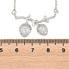 Brass Micro Pave Clear Cubic Zirconia 2 Acorn Pendant Necklaces NJEW-K311-02P-5