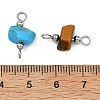 15Pcs 5 Colors Natural & Synthetic Mixed Gemstone Chip Links Connector Charms PALLOY-JF05360-4