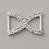Silver Plated Brass Rhinestone Connector Charms RB-WH0001-03-1