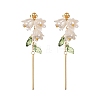 Plastic with Brass Dangle Stud Earrings for Women EJEW-TA00575-1