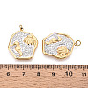 304 Stainless Steel and Polymer Clay Crystal Rhinestone Pendants STAS-T069-60F-3