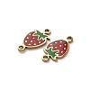 304 Stainless Steel Enamel Strawberry Connector Charms STAS-A121-02G-01-2