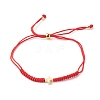 Cross Brass Beads Adjustable Nylon Thread Cord Bracelets BJEW-JB06396-2