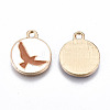Light Gold Plated Alloy Enamel Pendants ENAM-T009-78A-RS-2