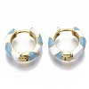 Brass Huggie Hoop Earrings EJEW-S209-04-3