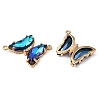 Brass Pave Faceted Glass Connector Charms FIND-Z020-04D-2