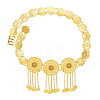 Alloy Light Colorado Topaz Rhinestone Flower Coin Tassel Waist Belly Chains for Beach Bikini FS-WG0FCE9-01-2