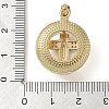 Brass Micro Pave Cubic Zirconia with Glass Pendents KK-Q815-01G-04-3