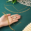 4Pcs 4 Styles Brass Paperclip & Cuban Link 7 Curb Chains AJEW-TAC00042-7