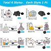 6Pcs 6 Style Chemistry Theme Enamel Pins JEWB-SC0001-16-2