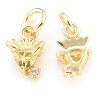 Brass Cubic Zirconia Pendants ZIRC-O041-02G-2