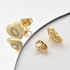 Rack Plating Brass Micro Pave Clear Cubic Zirconia Stud Earrings EJEW-K299-01G-O-3