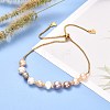 Natural Pearl Beads Adjustable Slider Bracelet for Girl Women Gift BJEW-JB06820-02-2
