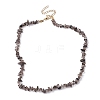 Natural Ice Obsidian Chip Beaded Necklace NJEW-JN04616-02-4