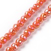 Electroplate Opaque Solid Color Glass Beads Strands GLAA-E036-11A-1
