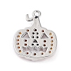 Rack Plating Brass Orange Cubic Zirconia Pendants KK-D031-03P-2